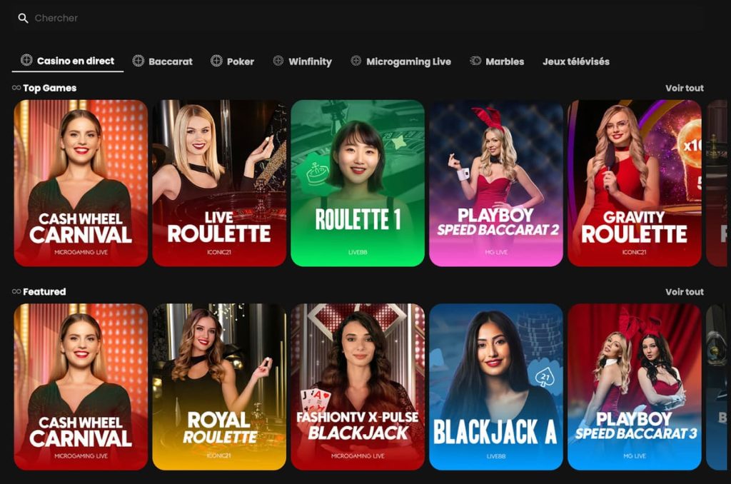 WSM Casino jeux live